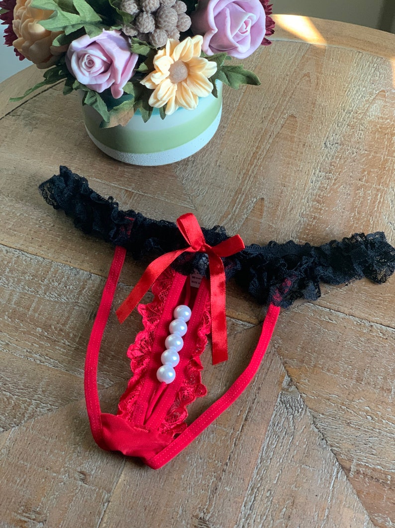 Crotchless Panties With Pearls Etsy