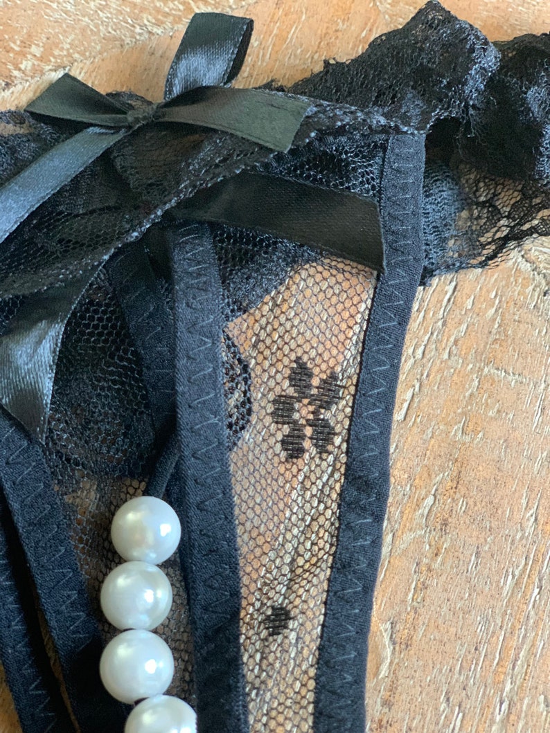 Crotchless Panties With Pearls Etsy