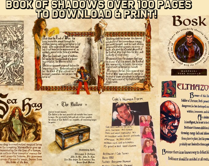 Charmed Book of Shadows Replica -instant Printable Download Pages-wiccan Occult Printable Book ...