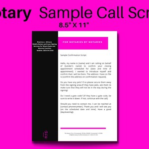 Notary Signing Agent Call Script
