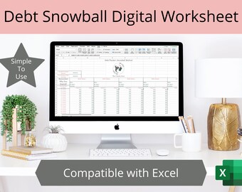 Debt Snowball Digital Download Microsoft Excel, Debt Tracker, Debt Repayment, Debt Calculator, Debt Snowball, Debt Payment Tracker