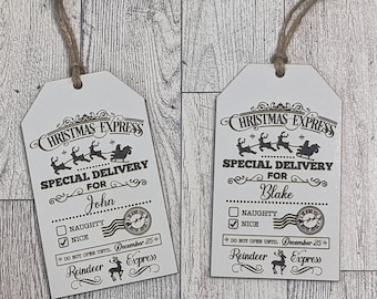 Santa Gift Tag - Custom Gift Tag - Christmas Tag - Personalized Gift Tag