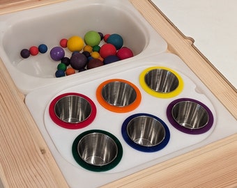 Flisat Color Sorting Small Insert (Large Holes) - SMALL Insert - Flisat Insert for Trofast Bin - Ikea Flisat Table