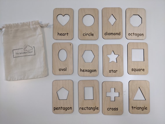 Wooden Shape Tracing Flash Cards