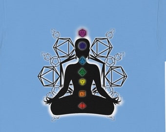 Dadi Chakra, Dadi, dnd, Dungeons and Dragons Camicia, Geometria, Galassia, Nerd, Geek, Gamer, RPG, TTRPG, Sacro, Regalo