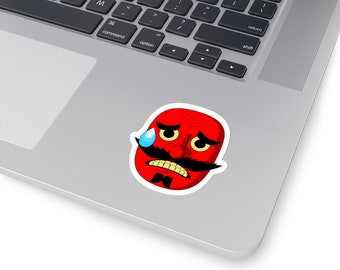 Adesivo Kiss-Cut maschera Tengu, giapponese, Weeb, Anime, Manga, Otaku