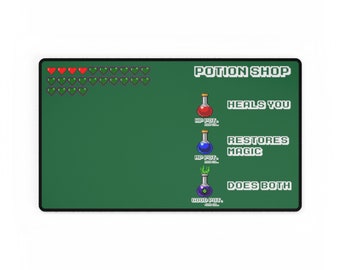 Tappetino da scrivania del negozio di pozioni, pentola, erba, stoner, giocatore, HP, mana, THC, nerd, geek