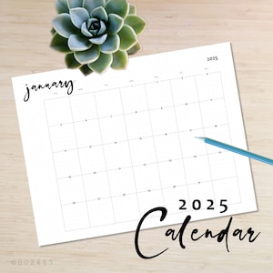 2025 Letter Horizontal Download & Printable PDF Monthly Calendar Planner