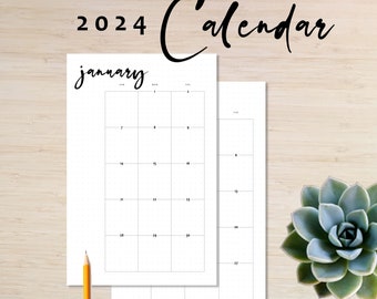 2024 5.5" X 8.5" Download & Printable PDF Monthly Calendar Planner