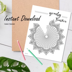 Yearly Habit Tracker: Goal Challenge Printable (Digital Download)