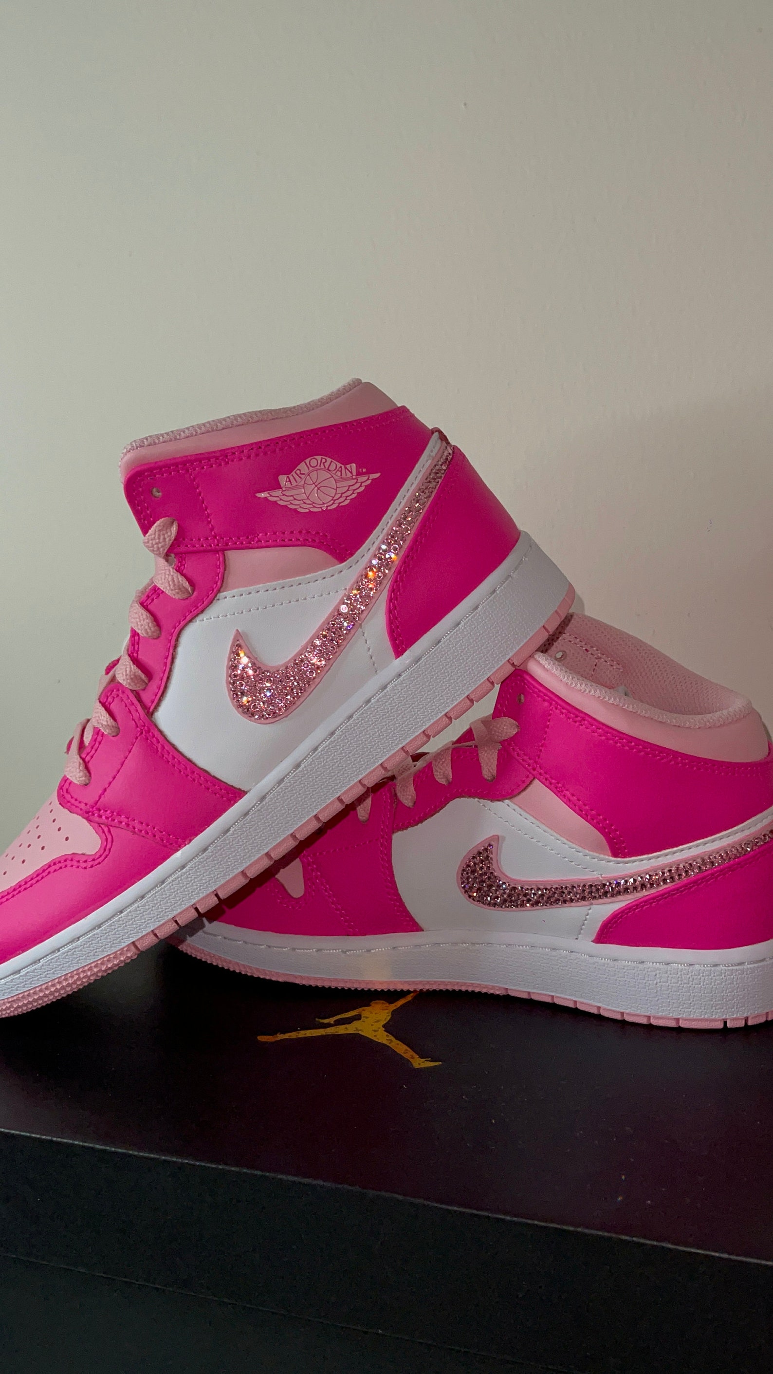 Air Jordan 1 Mid GS 'fierce Pink'. Barbie Pink Etsy
