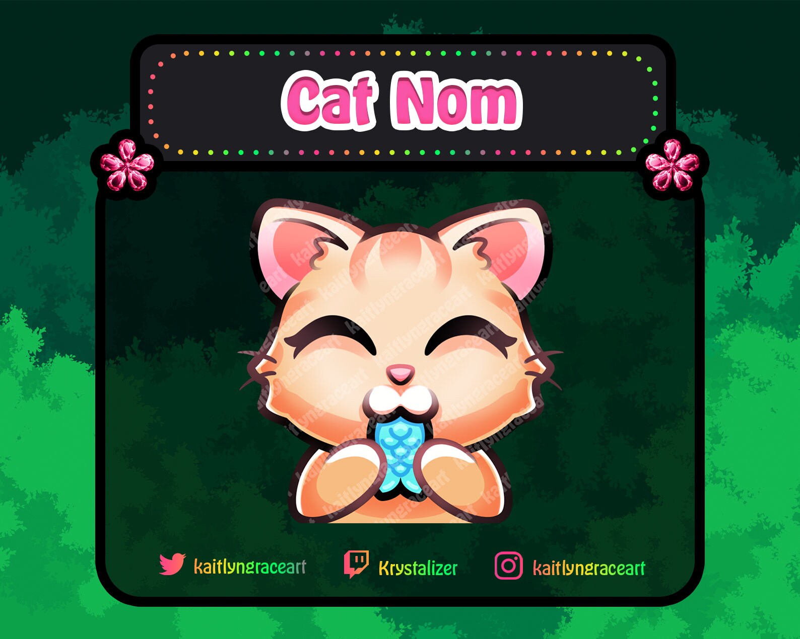 Twitch Emote Cat Nom / Discord Sticker / Emote / Cute / Kawaii Etsy