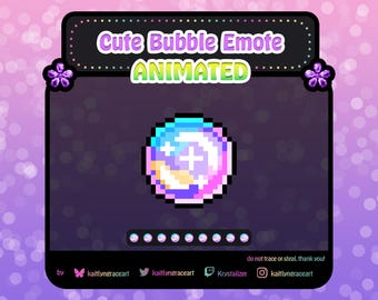 Emote animado de Twitch: Burbuja linda que rebota / Pixel Art / Sirena / Streamer
