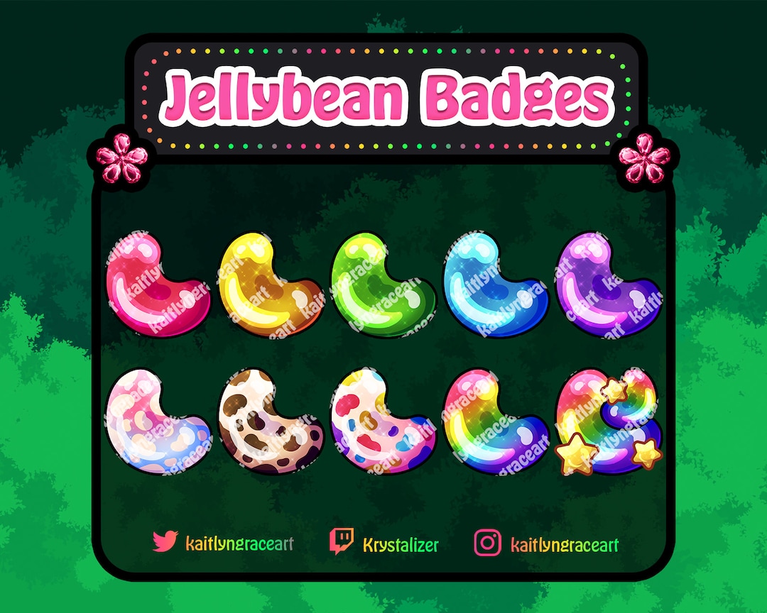 Jelly Bean Twitch Badges / Sub Badge / Bit Badge / Candy / Cute