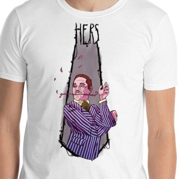 Gomez Addams (hers and his) Short-Sleeve T-Shirt halloween, couple's costume, spooky, Morticia and Gomez, illustration, Addams Family