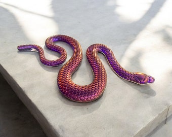 Handmade Color Shifting Resin Snake Wall Art