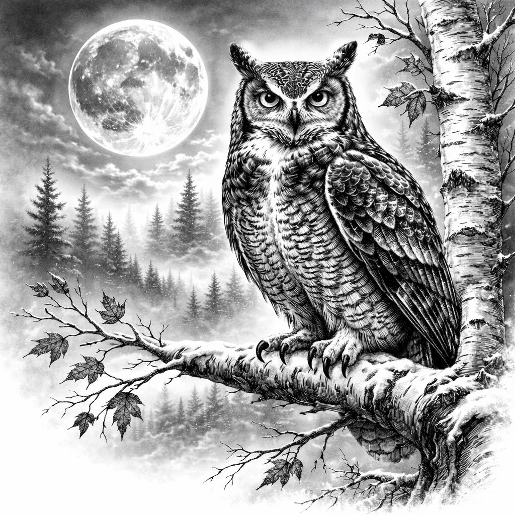 Barred Owl Laser Engraving Template | Wildlife Wood Burning Pattern - Etsy