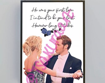 Klaroline Art Print Klaus Mikaelson And Caroline Forbes Art Etsy