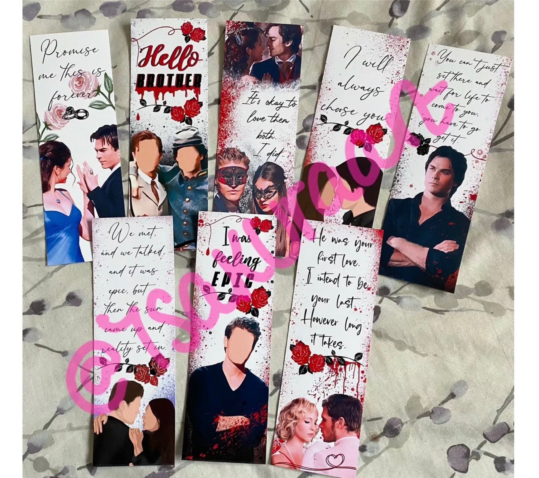 Klaroline Bookmark Klaus Mikaelson Bookmark Caroline Forbes Etsy