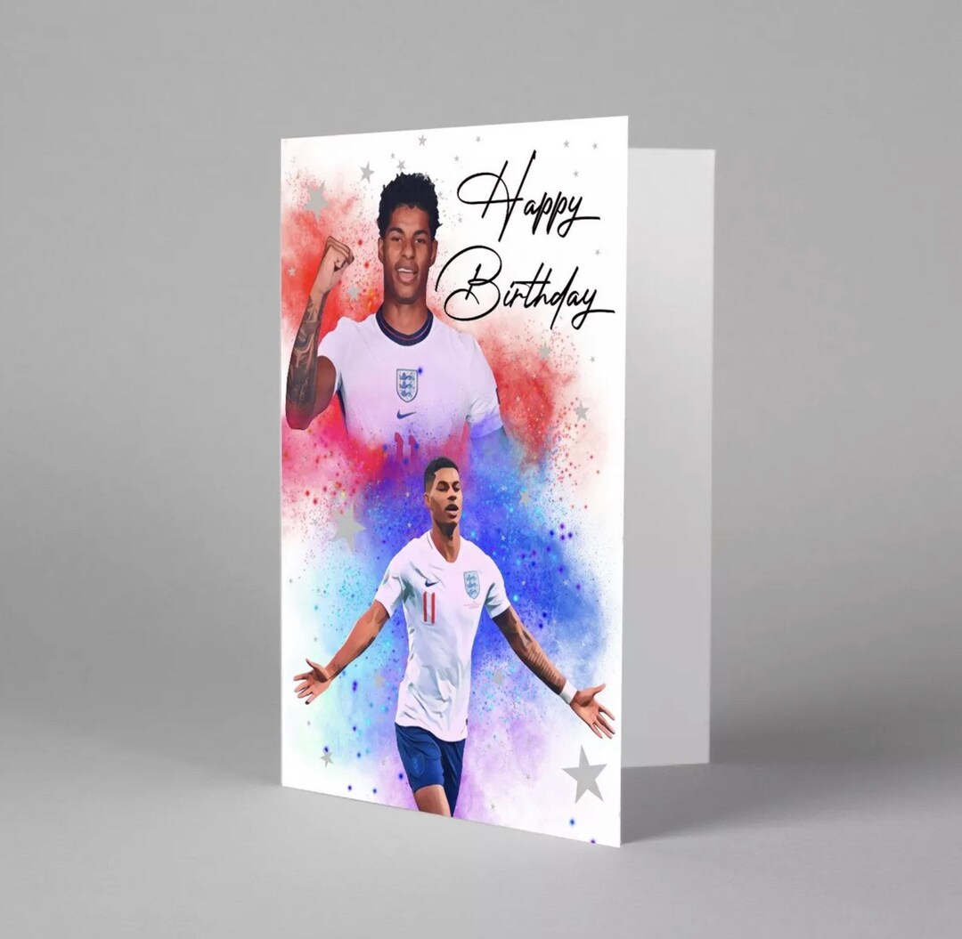 Marcus Rashford Birthday Card Marcus Rashford Poster England - Etsy