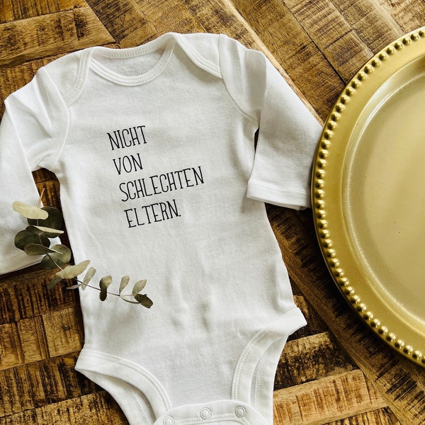 Babybody "Nicht von schlechten Eltern" Geschenk zur Geburt humorvolles Geschenk für werdende Eltern