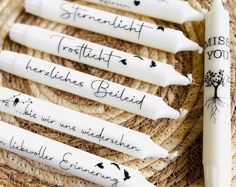 Trauerkerze | In stillem Gedenken – personalisiertes Gedenkgeschenk, Kondolenz, Beerdigungsdeko, Erinnerungskerze