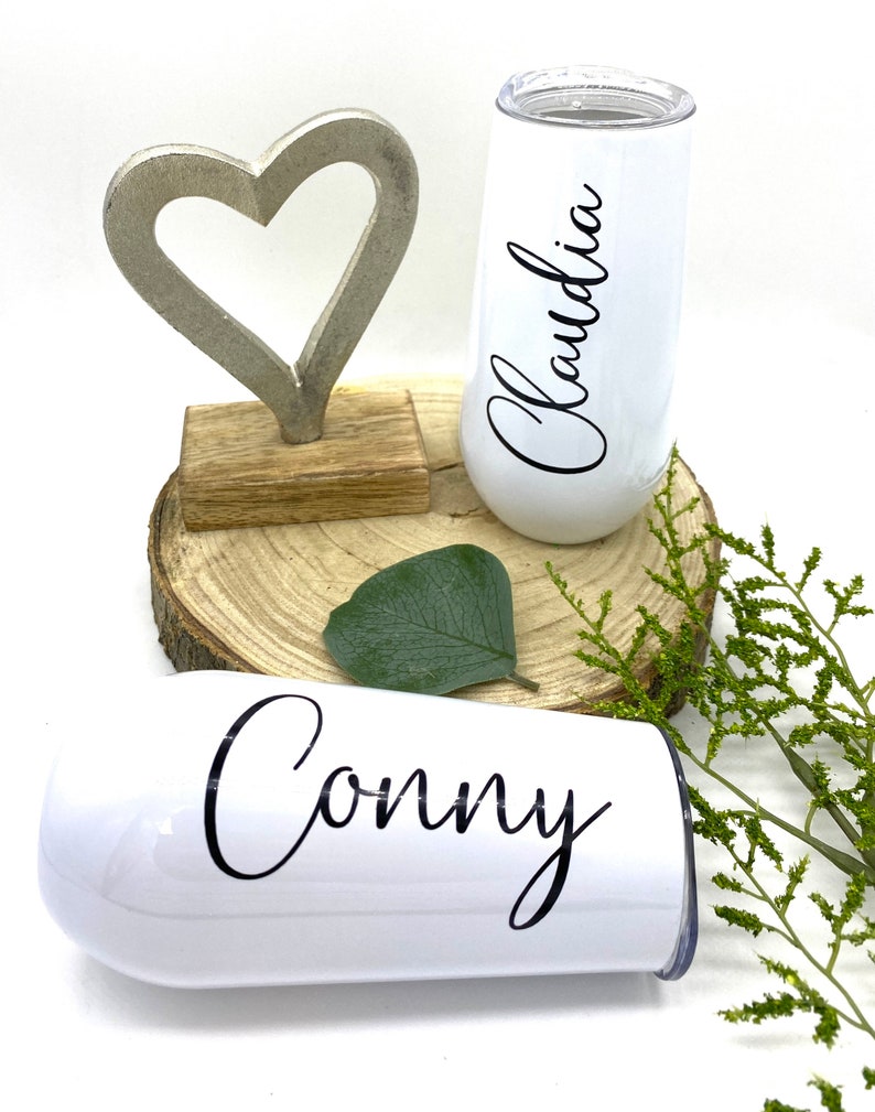 Sektbecher personalisiert Geschenk Hochzeit Festival Junggesellinnenabschied Tumbler Sektbecher aus Edelstahl ThermobecherTrinkbecher Bild 4