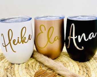 Weinbecher| Thermobecher | personalisiert | Weinglas | Tumbler aus Edelstahl | Festival Hochzeit Junggesellenabschied | Hochzeit Trinkbecher