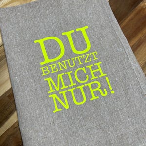 Funny kitchen towel with a saying | Grey/beige dish towel with neon print | Personalized housewarming & Christmas gift image 12