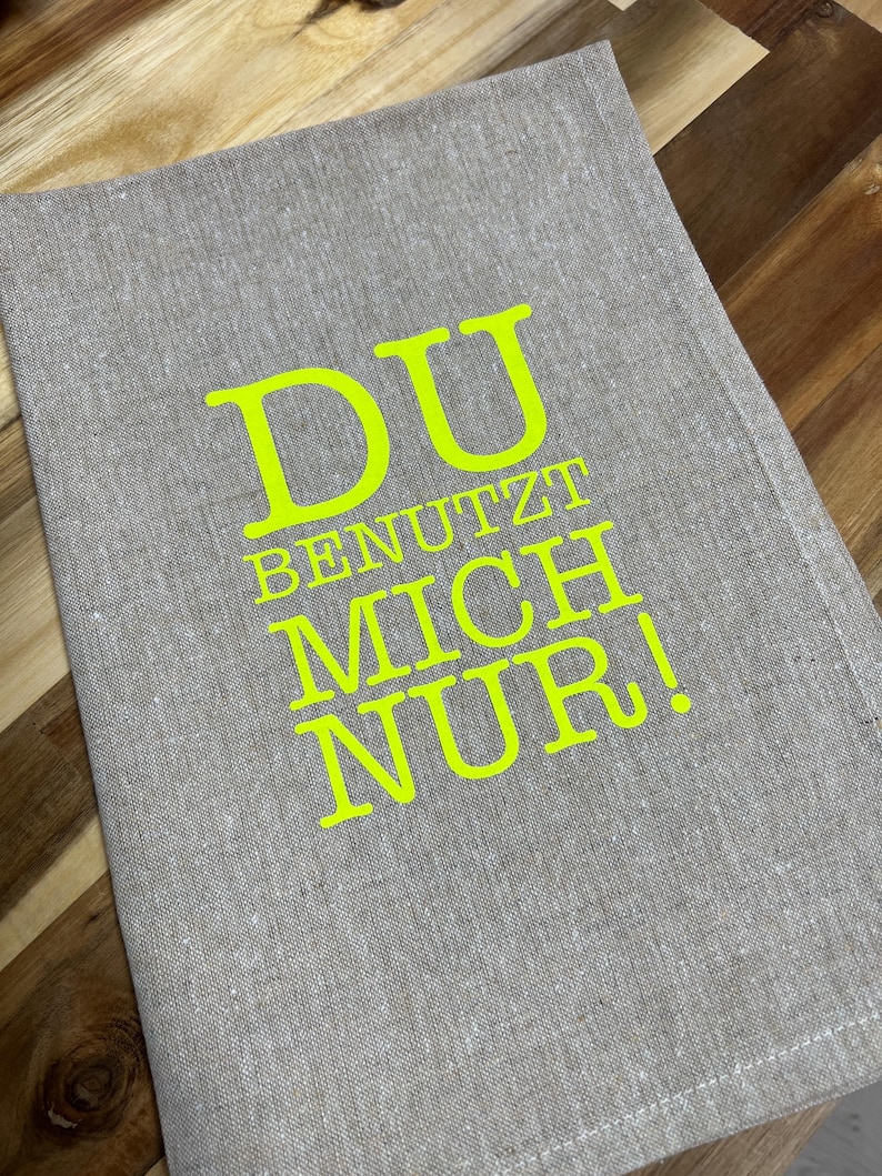 Funny kitchen towel with a saying | Grey/beige dish towel with neon print | Personalized housewarming & Christmas gift image 12