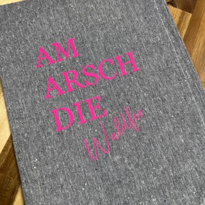 Funny kitchen towel with a saying | Grey/beige dish towel with neon print | Personalized housewarming & Christmas gift image 13