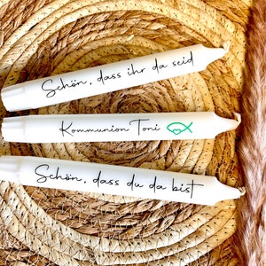 Kerzen Stabkerzen Kommunion Konfirmation Platzkarten Gastgeschenke