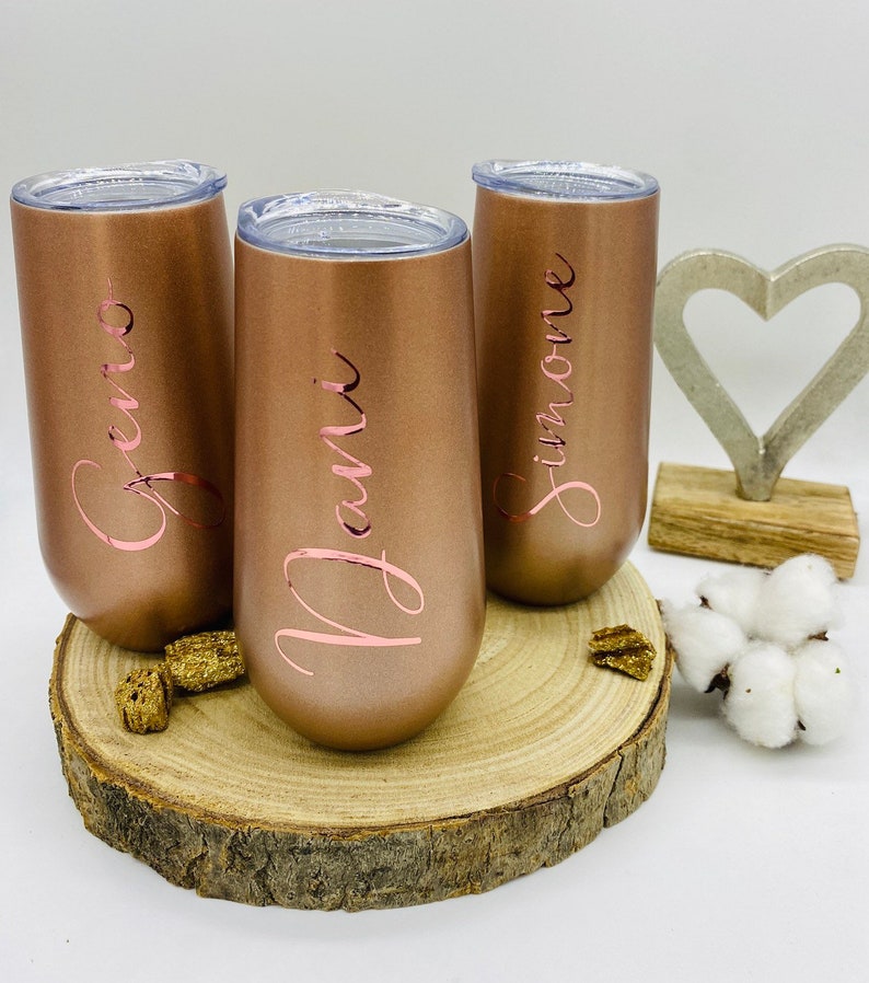 Personalized champagne cup Gift Wedding Festival Bachelorette party Tumbler champagne cup made of stainless steel thermal cupdrinking cup rosè