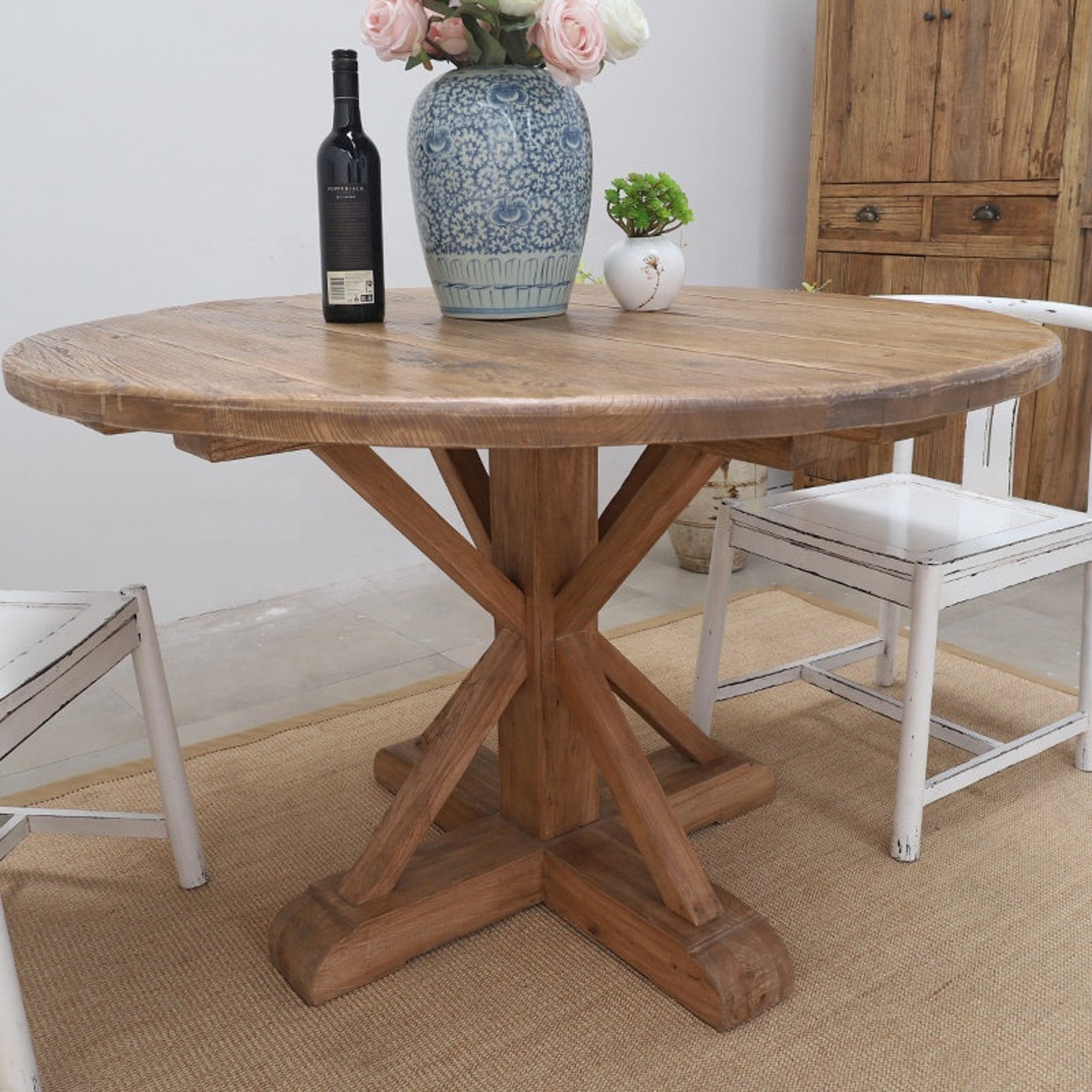 Unfinished Round Wood 36 Inches X 1 Inches Thickness Table Top, Stool