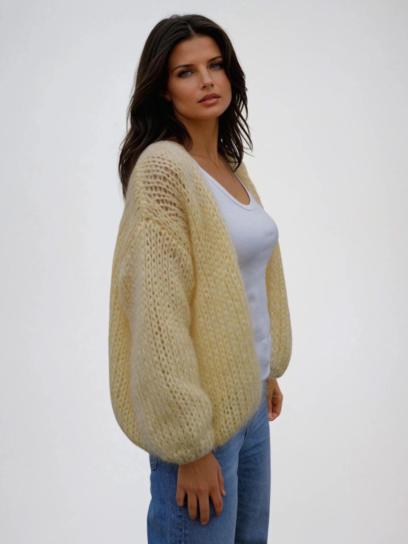 25SS yoke SLIK MOHAIR WOOL CARDIGAN サイズ3 YOKE - ヨーク25SS TREE JAQUARD MOHAIR BUTTONED CARDIGAN