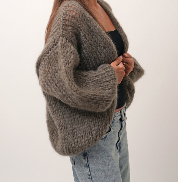 Mohair Cardigan, Chunky Knit Cardigan, Slouchy Fluffy Cardigan, Women Mohair Merino Wool Cardigan, - Etsy Mohair Cardigan, Chunky Knit Cardigan, Slouchy Fluffy Cardigan, Women Mohair Merino Wool Cardigan, - Etsy