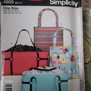 Vintage Soul Fabric!  It&#39;s Simplicity Easy Pattern*Simplicity 4909 Tote Bag Pattern*Simplicity Pattern