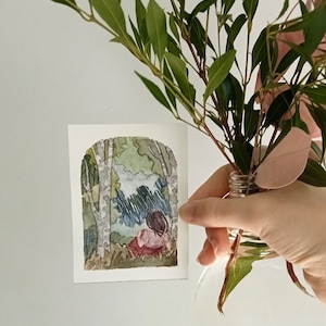Wander eine Weile #2 | Aquarell Illustration Serie. Kleines Kunstwerk ORIGINAL