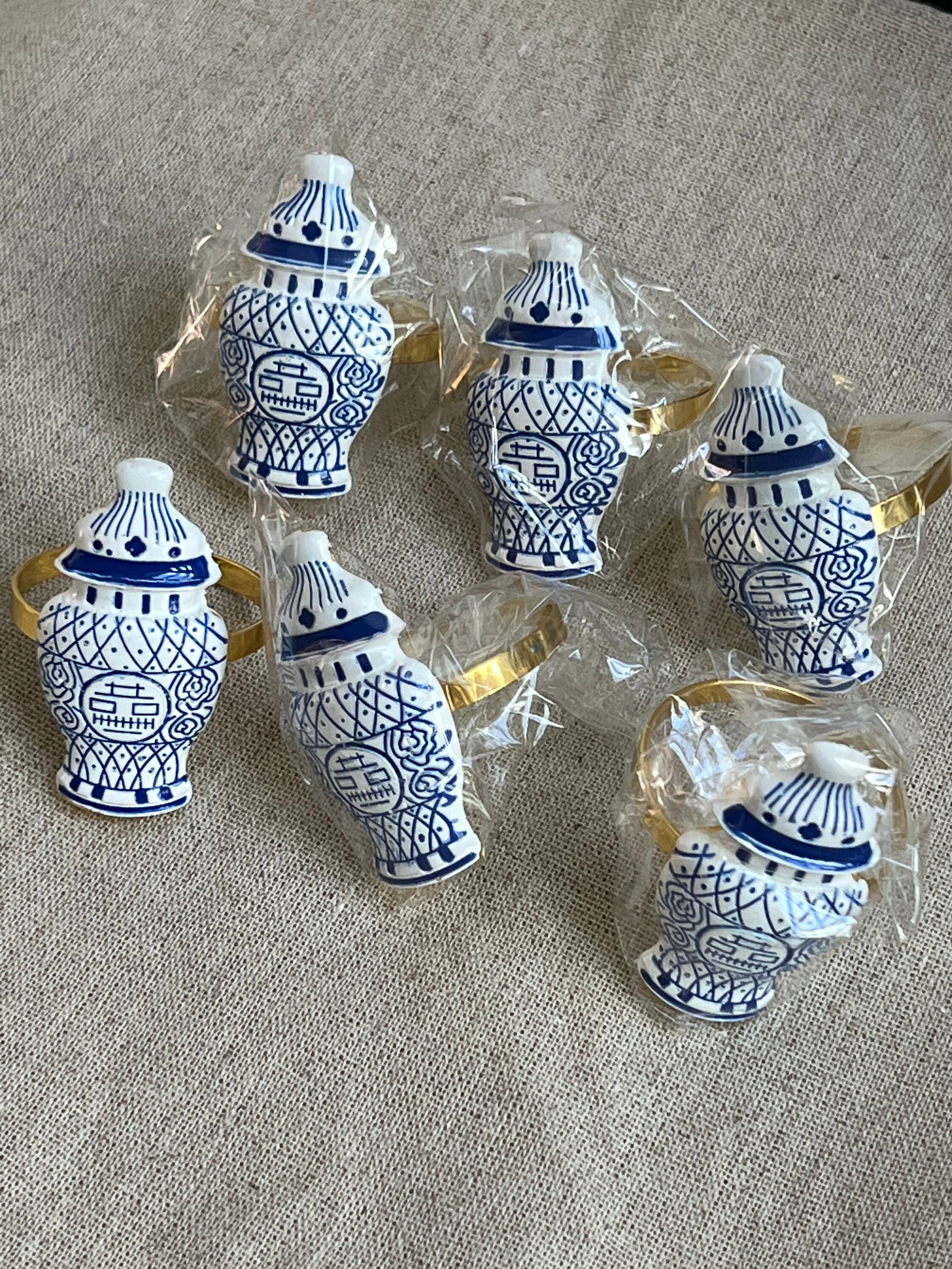 Ginger Jar Napkin Rings Set of 6 Etsy