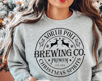 North Pole Brewing Co Shirt, Premium Christmas Spirits, Christmas Tee, Christmas Gift, Christmas Brewing Co, Cool Reindeer Tee