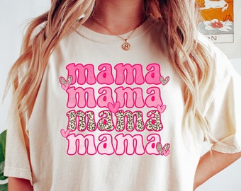 Retro Mama Shirt, Leopard Mama Shirt, Motherhood Shirt, Cute Mom Shirt,Mothers Day Gift, Mama T-shirt,Mom Life Shirt,Mama Shirt