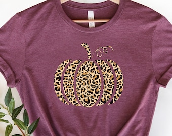 Leopard Pumpkin Shirt, Cheetah Pumpkin Shirt,Thanksgiving Shirt, Thankful Shirt,Fall Shirt, Hello Pumpkin,Family Matching Shirt
