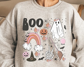 Vintage Halloween Sweatshirt, Halloween Sweater, Halloween Shirts for Women, Halloween Crewneck