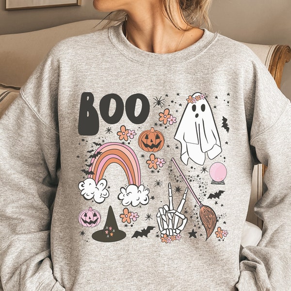 Vintage Halloween Sweatshirt, Halloween Sweater, Halloween Shirts for Women, Halloween Crewneck