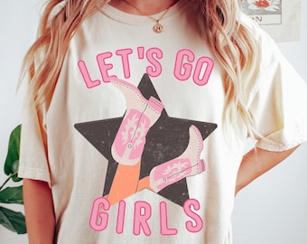 Let's Go Girls Child Shirt, Kids Graphic Tee, Rodeo Graphic Tee, Young Cowgirl Shirt, Kids Country Fashion, Children's Western Shirt