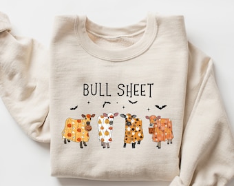 Halloween Sweatshirt, Ghost Cows Sweatshirt, Halloween Crewneck, Ghost Shirt, Cow Lover Gift, Funny Halloween Cow Sweatshirt, Halloween Tee