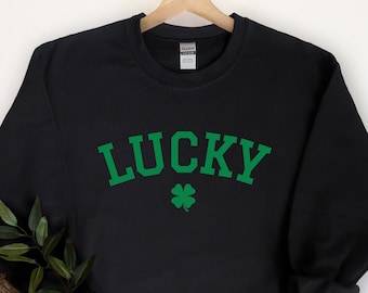 Lucky Sweatshirt, Shamrock Sweatshirt, Womens St Pattys Shirt, St Patricks Day Shirt, Lucky Clover Shirt, Lucky Women Shirt, Irish Shirt