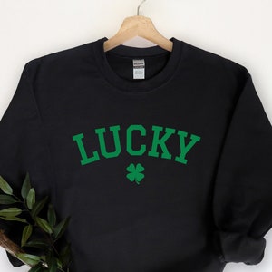 Lucky Sweatshirt, Shamrock Sweatshirt, Womens St Pattys Shirt, St Patricks Day Shirt, Lucky Clover Shirt, Lucky Women Shirt, Irish Shirt