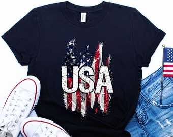 USA American Flag T-Shirt, Independence Day Shirt, 4th Of July Shirt, USA Flag Shirt, Patriotic Shirt, Freedom t shirt, Memorial Day t shirt