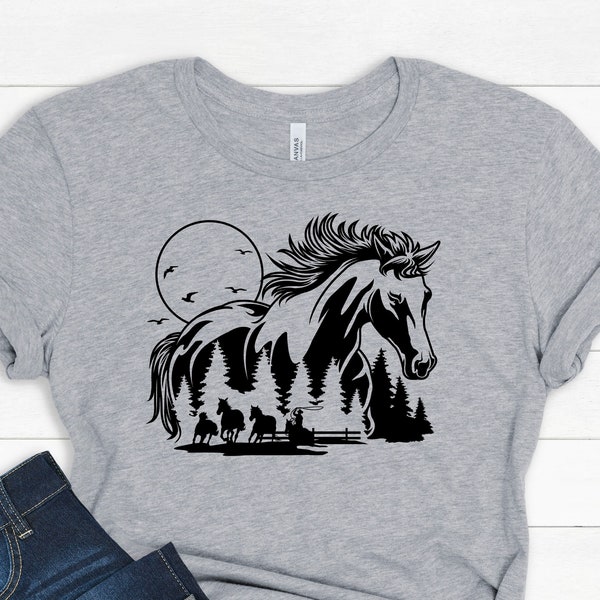 Horse Shirt, Horse Lover Tee, Horse Girl Shirt, gift for Mother, Horse Lover Tees, Horse Lover Gift, Love Horses Shirt, gift for women